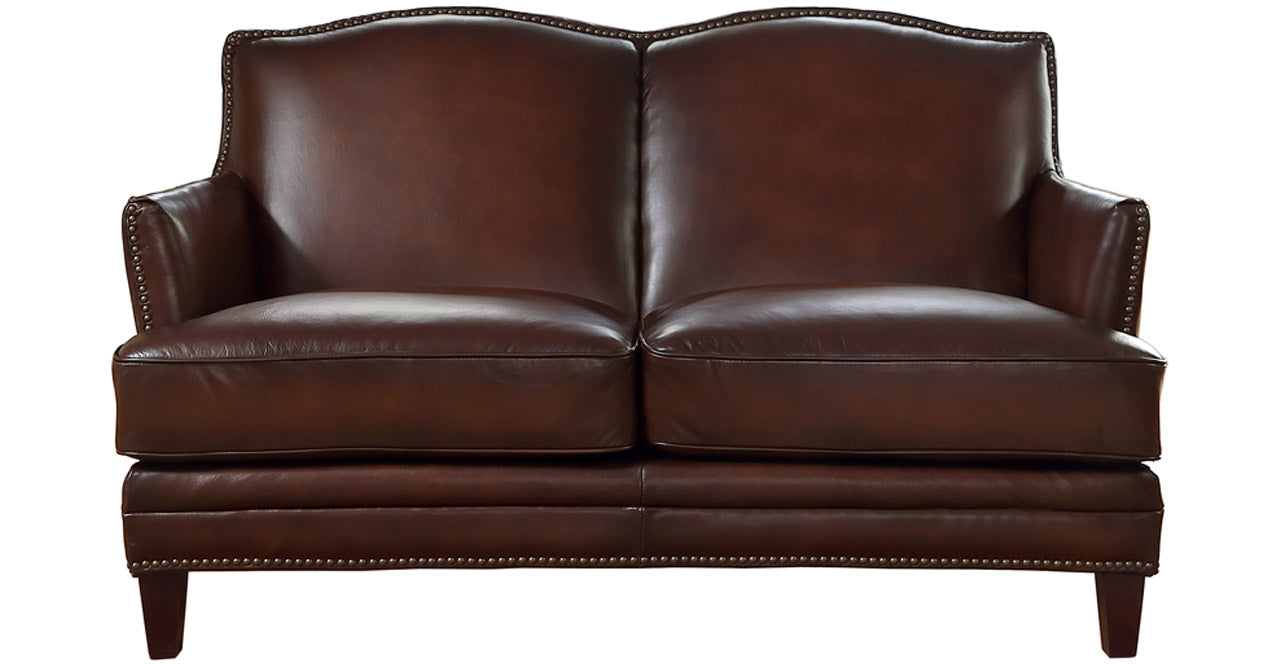 Oxford Leather Sofa Collection, Caramel Brown